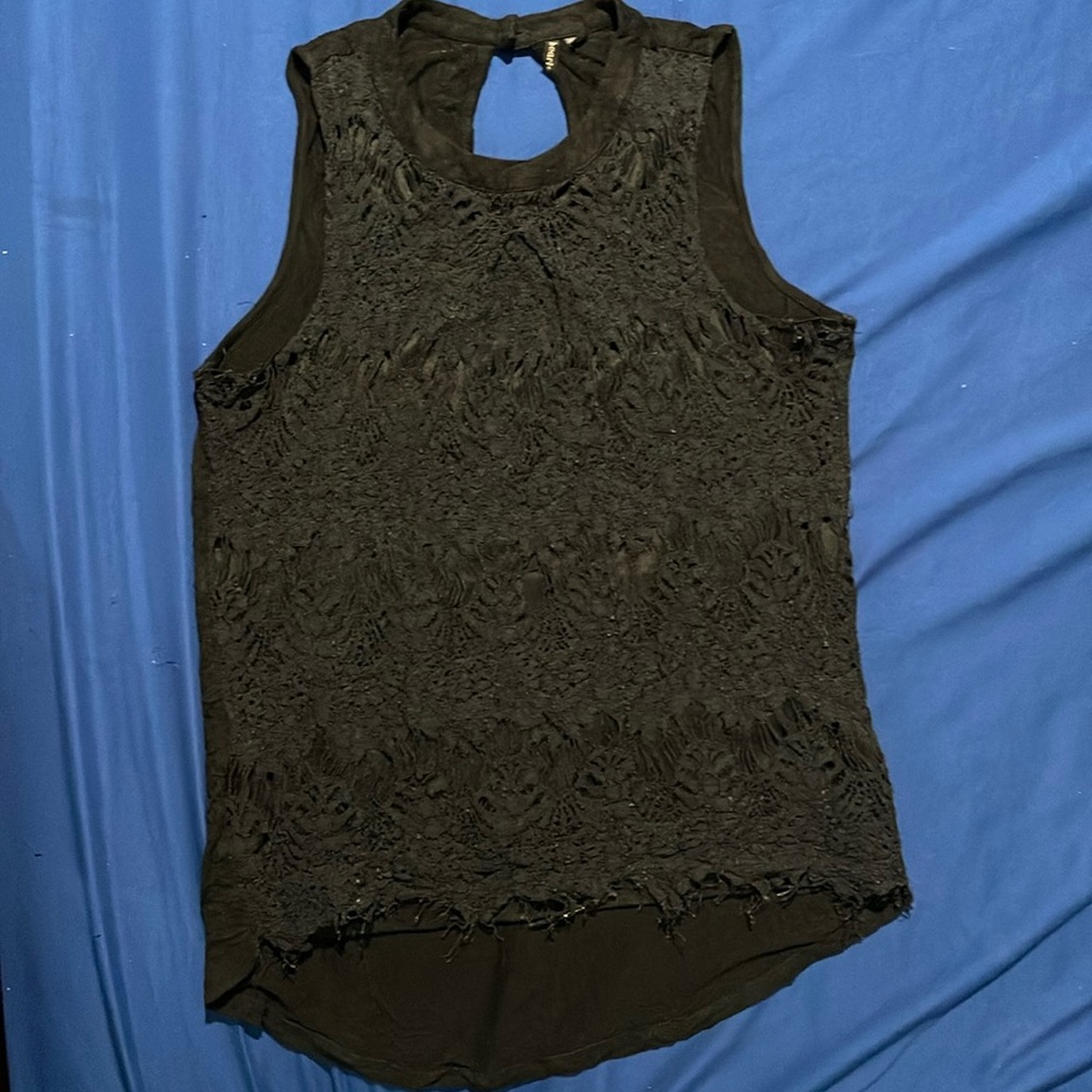 Black halter top, tank top.